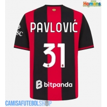 Camisa de time de futebol AC Milan Strahinja Pavlovic #31 Replicas 1º Equipamento 2026-27 Manga Curta